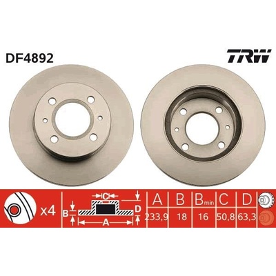 Brzdový kotúč (cena za 1ks) TRW DF4892