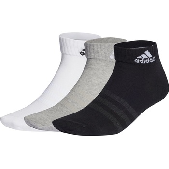 adidas Юношески чорапи Adidas Thin and Light 3pk Ankle Socks Juniors - Gry/White/Black