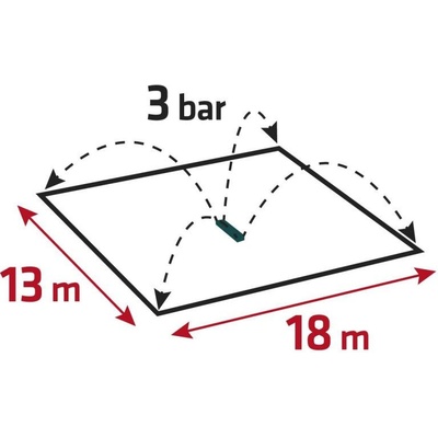 VERTO zavlažovač oscilační 16 trysek, rozsah až 378m2 15G771
