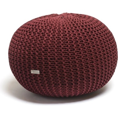 Justin Design Pletený puf střední vínový
