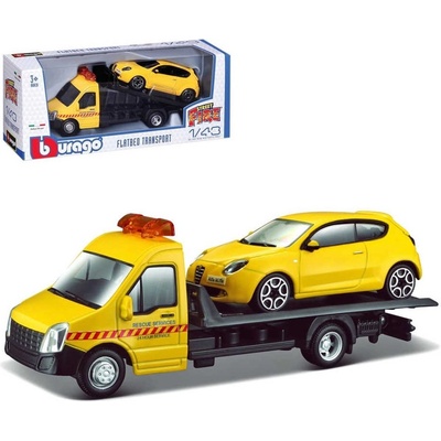 Bburago Odtahovka s autem Žlutá 1:43