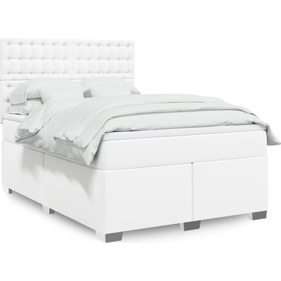 vidaXL 11461.3293029 Boxspring postel s matrací bílá umělá kůže
