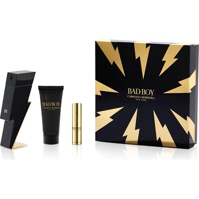 Carolina Herrera Bad Boy Подаръчен комплект, Eau de Toilette 100ml + Eau de Toilette 10ml + душ гел 100ml, мъже