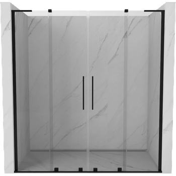 Mexen Velar L Duo плъзгаща се душ врата 200 см, прозрачна, черна - 871-200-003-02-70 (871-200-003-02-70)