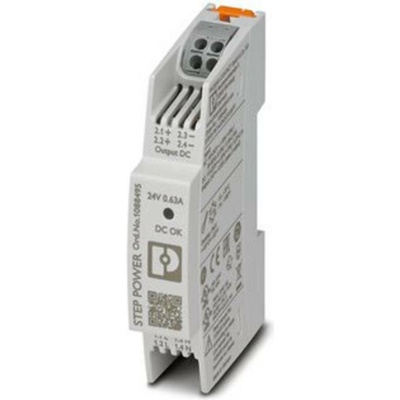 Phoenix Contact STEP3-PS/1AC/24DC/0.63/PT sieťový zdroj na montážnu lištu (DIN lištu), 24 V/DC, 0.63 A, 15 W, výstupy 1