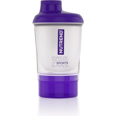 Shaker Nutrend so zásobníkom 300 ml fialová