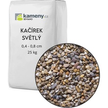 Kameny.cz Okrasné kameny - Kačírek světlý Vyberte si velikost: 0,4 - 0,8 cm, Vyberte si balení: 25 kg