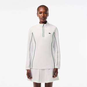 Lacoste Блуза Lacoste Slim-Fit 1/4 Zip Sweatshirt - White Green