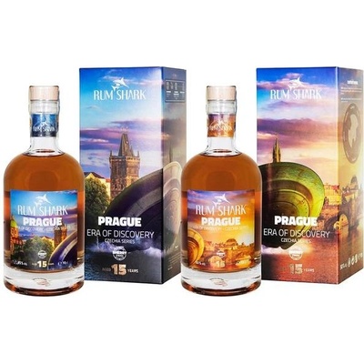 Rum Shark UFO 4 Prague 15y 45% 0,7 l a Rum Shark UFO 4 Prague 15y 50% 0,7 l (set)