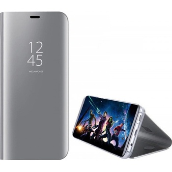 Pouzdro SES Zrdcadlové plastové flip Samsung Galaxy A8 2018 A530F - stříbrné