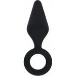 Boss of Toys Silicone Anal Plug with Loop - L - Black