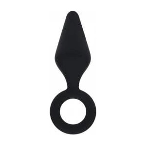 Boss of Toys Silicone Anal Plug with Loop - L - Black