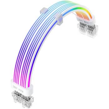 1stPlayer удължителен кабел Extension Modding Cable PCIe 6+2PIN Addressable RGB White - NC2-8P-WH (NC2-8P-WH)