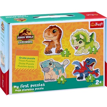 Trefl Детски пъзел в куфарче Trefl 4 в 1 - Сладки динозаври (36138)