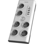 Philips SPN7060WA/58 - Разклонител със защита от пренапрежение, 6 гнезда, 5 USB порта, 2 m кабел (SPN7060WA/58)