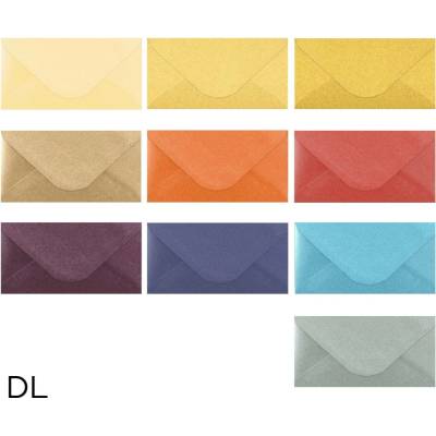 LUMA trading s.r.o. Obálka dopisní barevná DL metal, 220 x 110mm LUMA mix 661304