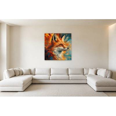 Obraz na plátně – Liška v dynamických barevných tazích 135 × 135 cm