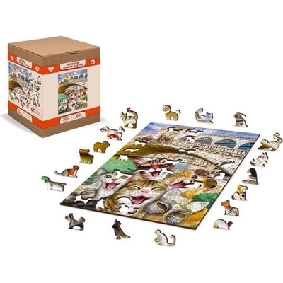 Wooden City Mačky v Benátkach drevené 150 dielov