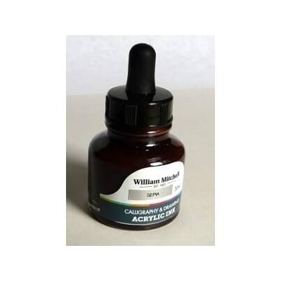 William Mitchell akrylový atrament sépia 30 ml
