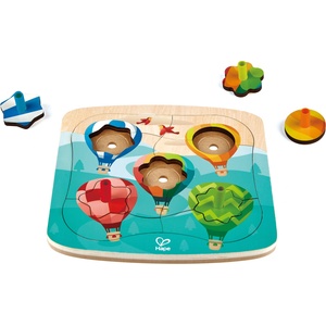 Hape Дървен пъзел-игра 2 в 1 Hape - Балони (H1623) - baby