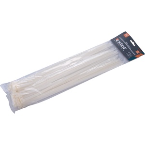 Extol кабелни превръзки 7, 6x380mm 50pcs, бял найлон; устойчив на UV лъчи, киселини и основи