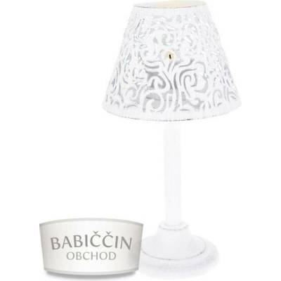 Kovový svícen 20 cm - lampa bílá
