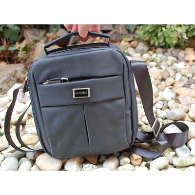 Mahel pánska taška crossbody krátka rúčka priečinky šedá