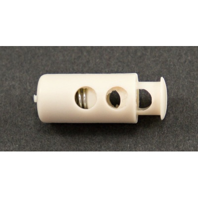Plastová guľatá brzdička - smotanová - priemer prievlaku 0,4 cm