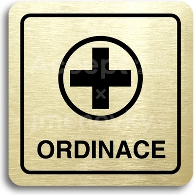 ACCEPT Piktogram ordinace VI - zlatá tabulka - černý tisk