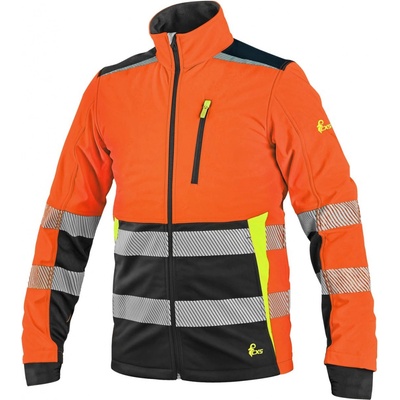 CXS BENSON výstražná bunda pánská softshell oranžovo-modrá