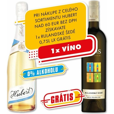 Hubert Nealkoholický Blanc Doux 0% 0,75 l (čistá fľaša)