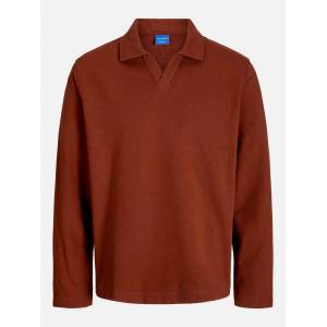 JACK & JONES Блуза Jack and Jones Men's Split Neck Sweat Crew Sweatshirt - Brandy Brown