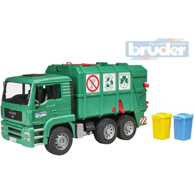 Bruder 2753 Nákladní auto MAN popeláři v zelené barvě