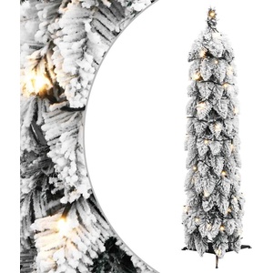 vidaXL Изкуствена осветена коледна елха с 30 LED флокиран сняг 60 см (357694)