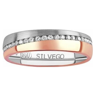 SILVEGO Snubný strieborný prsteň Glowie pozlátený ružovým zlatom s Brilliance Zirconia SHG1089RWRGP