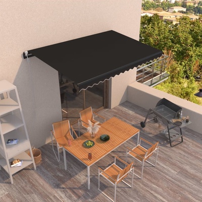VidaXL Automatická zatahovací markýza 450 x 350 cm antracitová