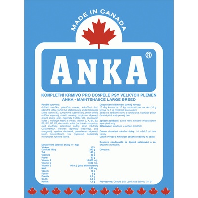 Anka Maintenance Large Breed 20 kg
