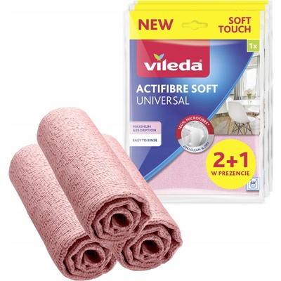 Vileda Mikrovláknová utierka mikrofáza 3 ks ružová