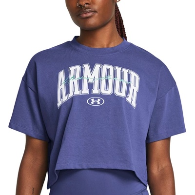 Under Armour Тениска Under Armour UA HW SCRIPTED WM CROP SS-PPL Лилав Velikost XL