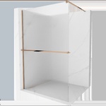 Mexen Kioto+ душ стена с рафт Walk-in 110 x 200 см, райета, розово злато - 800-110-121-60-09 (800-110-121-60-09)