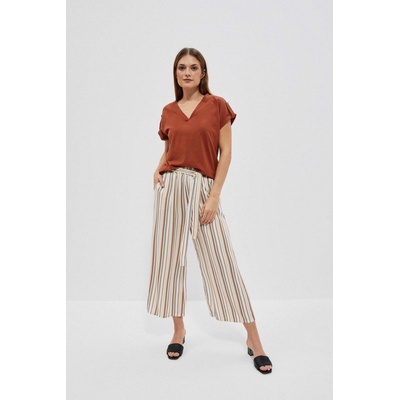 Moodo Перлени раирани панталонки-пола Moodo Moodo | Byal | ЖЕНИ | XS