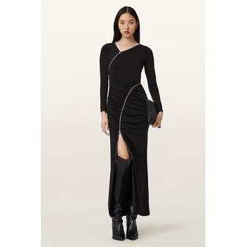 AllSaints Рокля AllSaints в черно дълга с кройка по тялото W210DD (W210DD)