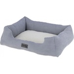 Kerbl Pet Zoe - Плюшеното легло (Джинсово) за кучета и котки, сиво - бяло, 61 х 48 х 18 (височина) см, Германия - 86356