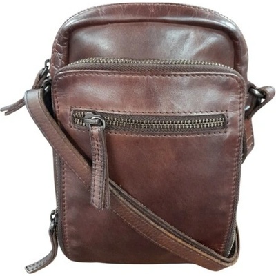 Gianni Conti kožená crossbody pánská hnědá 4102417 BROWN