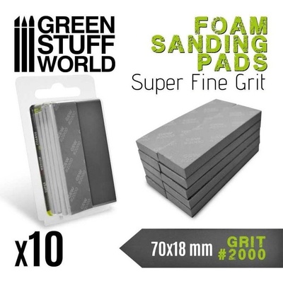 Green Stuff World Foam Sanding Pads 2000 grit 10pcs/ Penové brúsne podložky 2000 10ks