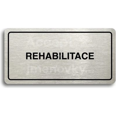ACCEPT Piktogram REHABILITACE - stříbrná tabulka - černý tisk
