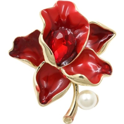 Amparo Miranda Miranda Brošňa Flower BP0029 červená