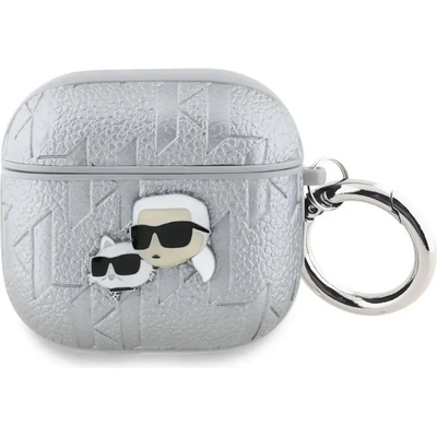 KARL LAGERFELD Калъф Karl Lagerfeld Monogram Karl & Choupette Head за AirPods 4 - сребрист (3666339452131)