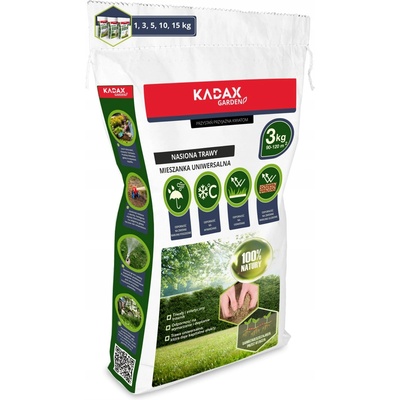 TRÁVA SEMENA 3 kg UNIVERZÁLNÍ SAMOZAHUŠŤUJÍCÍ ODOLNÁ PROTI SEŠLAPU 120m2