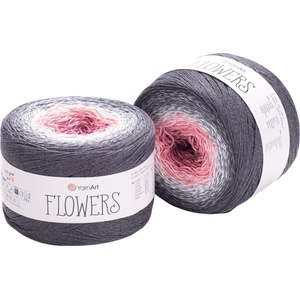 YARNART Flowers 279 Black Purple Плетива прежда (Flowers 279)